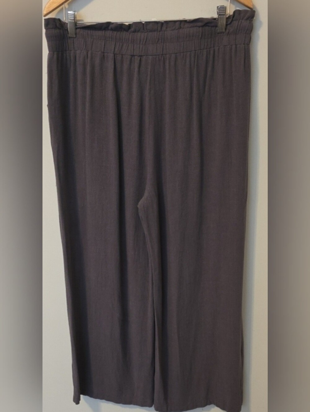 Linen Blend Drawstring Palazzo Wide Leg Pants - Picture 5 of 10
